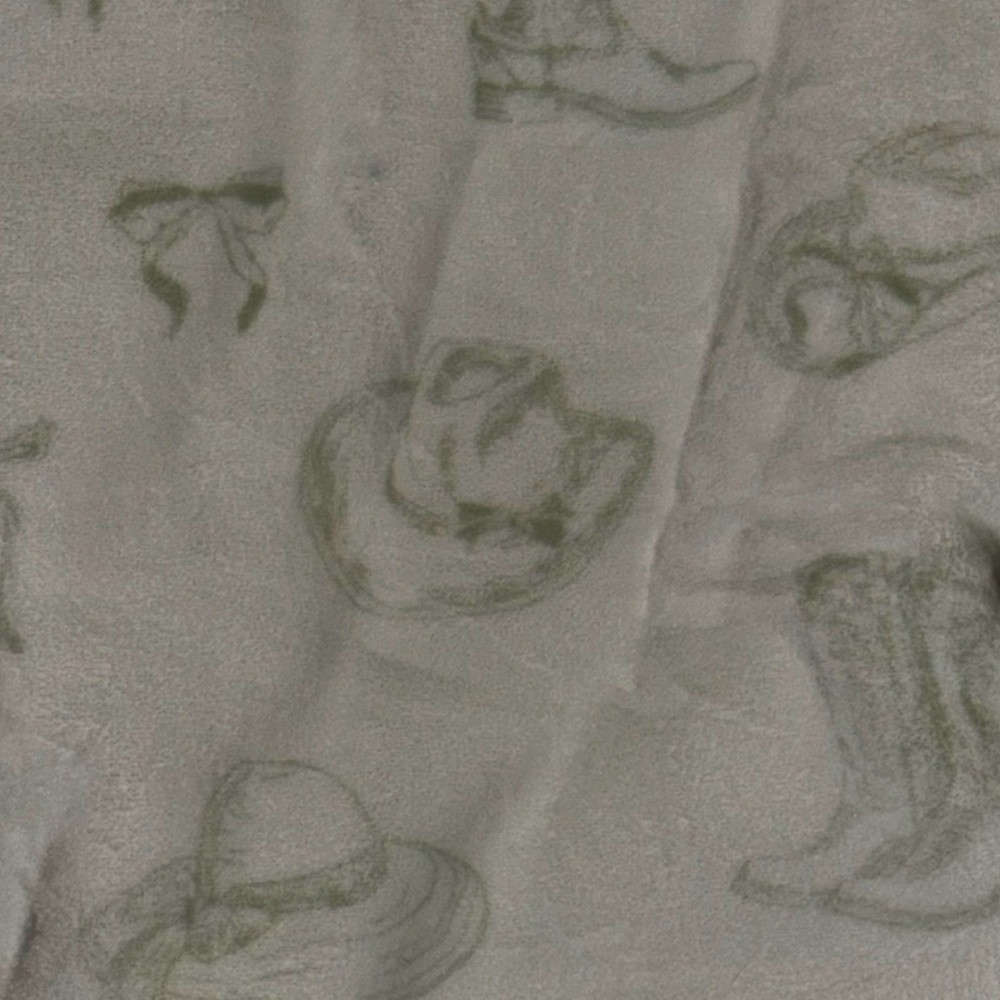 NEW WRANGLER OVERSIZED ULTRA PLUSH THROW 60x70 WHITE PALE SAGE GREEN HATS BOOTS - Picture 3 of 11